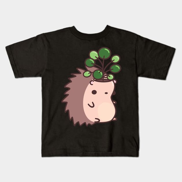 Hedgehog Planter with Pancake Plant Kids T-Shirt by mohu